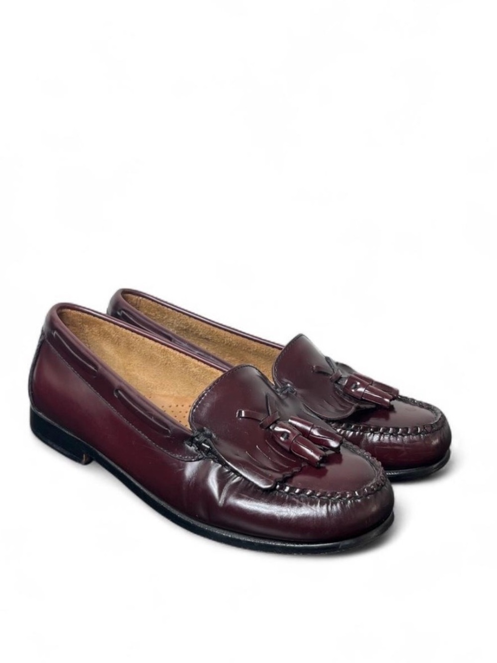GH Bass Weejun Washington Kiltie Tassel Loafers in Burgundy Leather Size 7 Wide